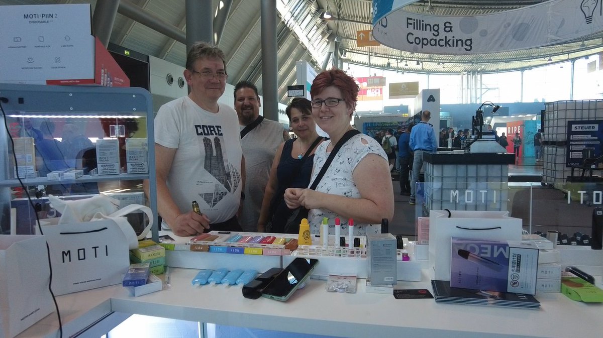 motiplanet's tweet photo. MOTI's products are warmly welcomed by visitors! @TheHallofVape @StuttgartBallet  @Stuttgart 
#motivape #motipods #podsystem #saltnic #candyking #planetvapor #vape #vaping #vapeporn #vapeshopnearme #vapestorenearme #vapestore https://t.co/rJTyc1wBR0
