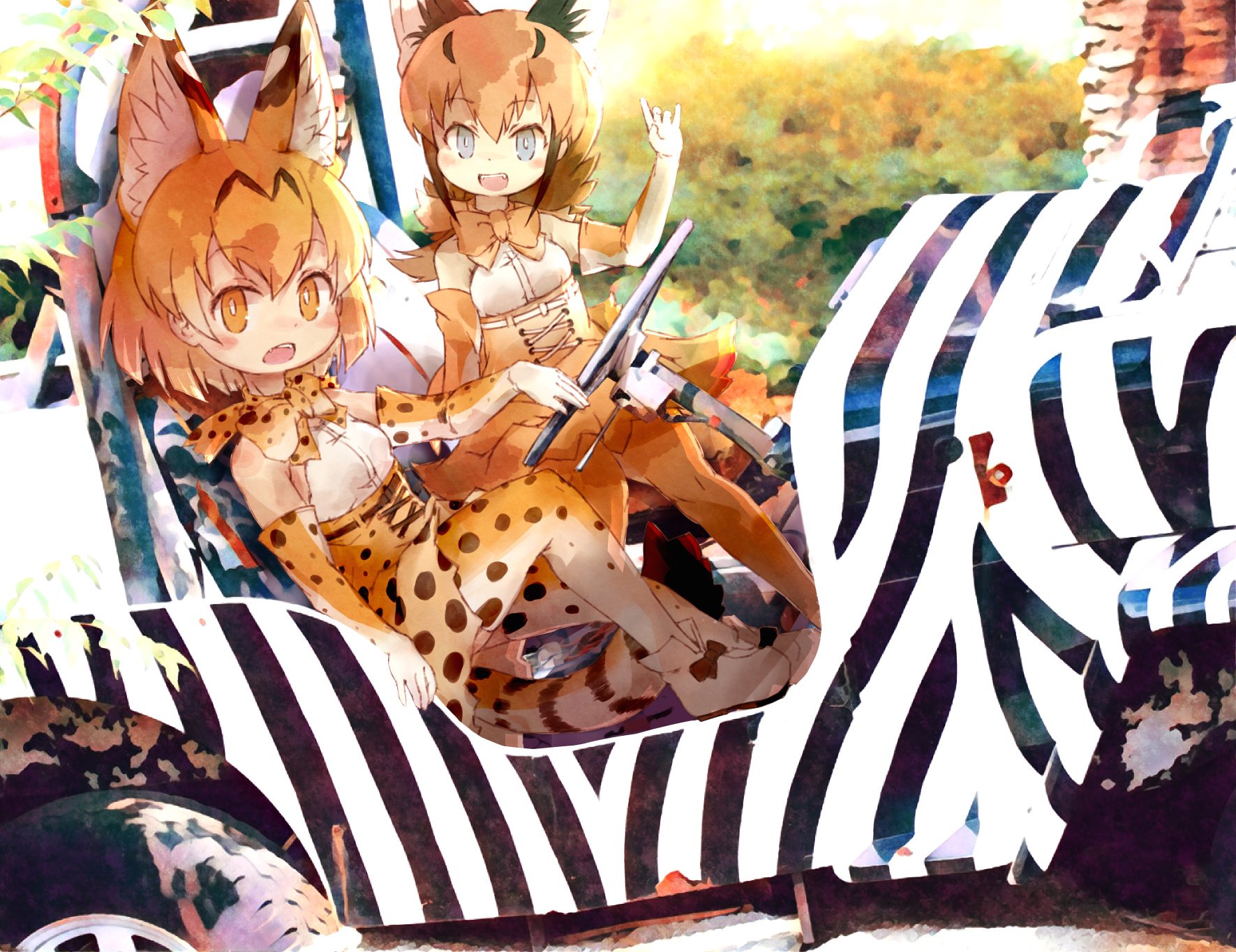 Kemono friends каракал и сервал