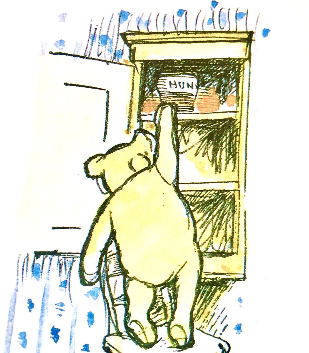 He looked up at his clock, which had stopped at five minutes to eleven some weeks ago. “Nearly eleven o'clock,” said Pooh happily. “You're just in time for a little smackerel of something,” and he put his head into the cupboard. ~A.A.Milne #MondayMotivation #elevenses