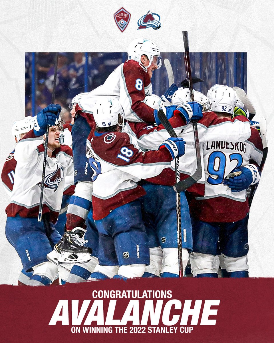 ColoradoRapids's tweet photo. TURN THE LIGHTS OFF, CARRY THE STANLEY CUP HOME!!!

OUR @Avalanche ARE STANLEY CUP CHAMPIONS! https://t.co/QX5S88RhCX