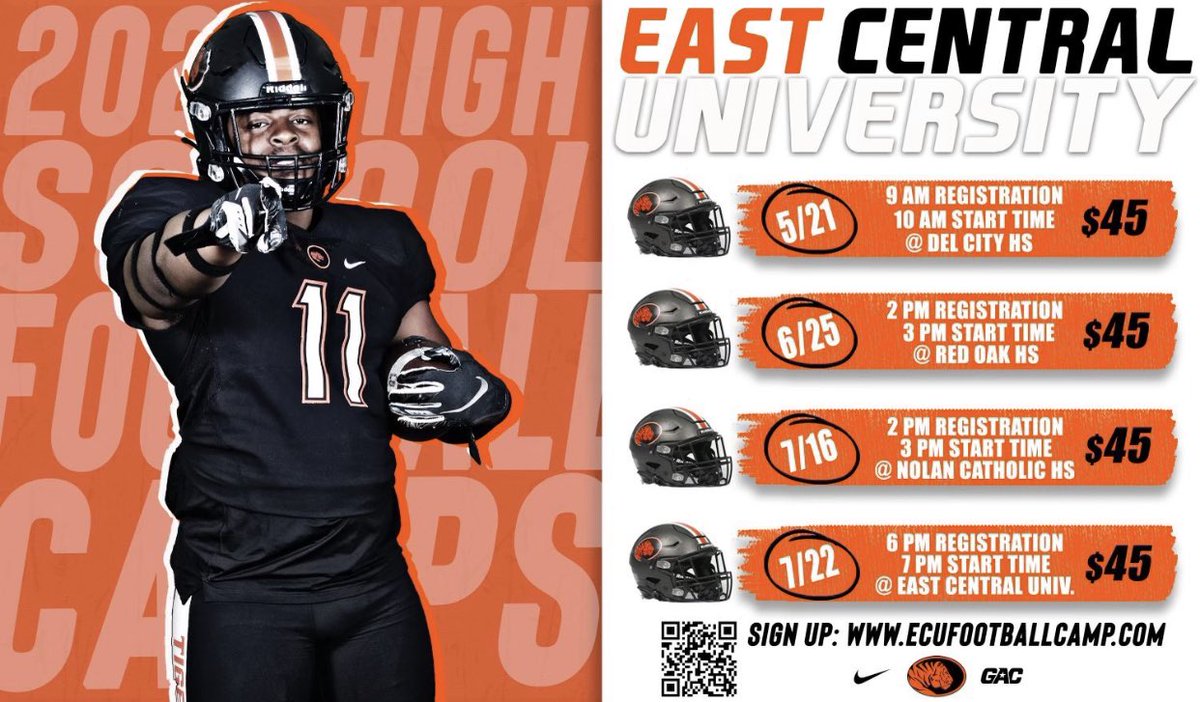 I would like to thank @ECUCoachKMac and @RBcoachYF for a great camp at East Central University this weekend. Setting goals and standards….11’2 broad jump….good…4.54-40…not bad for a 6’2 |RB|ATH….coming to eat…let’s work!!!! #catchmeifucan <a href="/coachmarkwilk/">Mark Wilkinson</a>