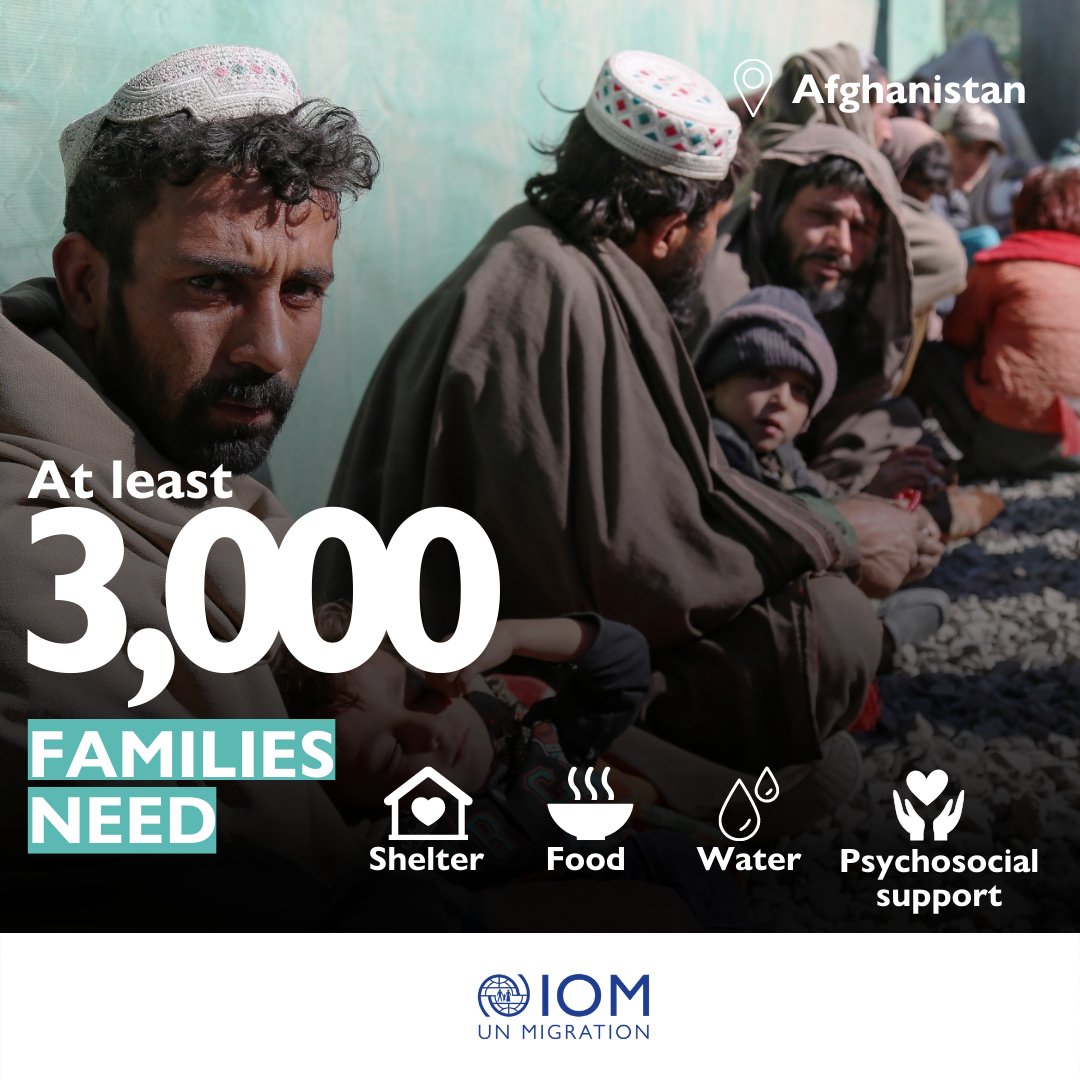 Destroyed homes. 
Lost livelihoods. 
Lost loved ones.  

The people affected by the earthquake in #Afghanistan need immediate assistance.  

We’re giving out more emergency assistance today.