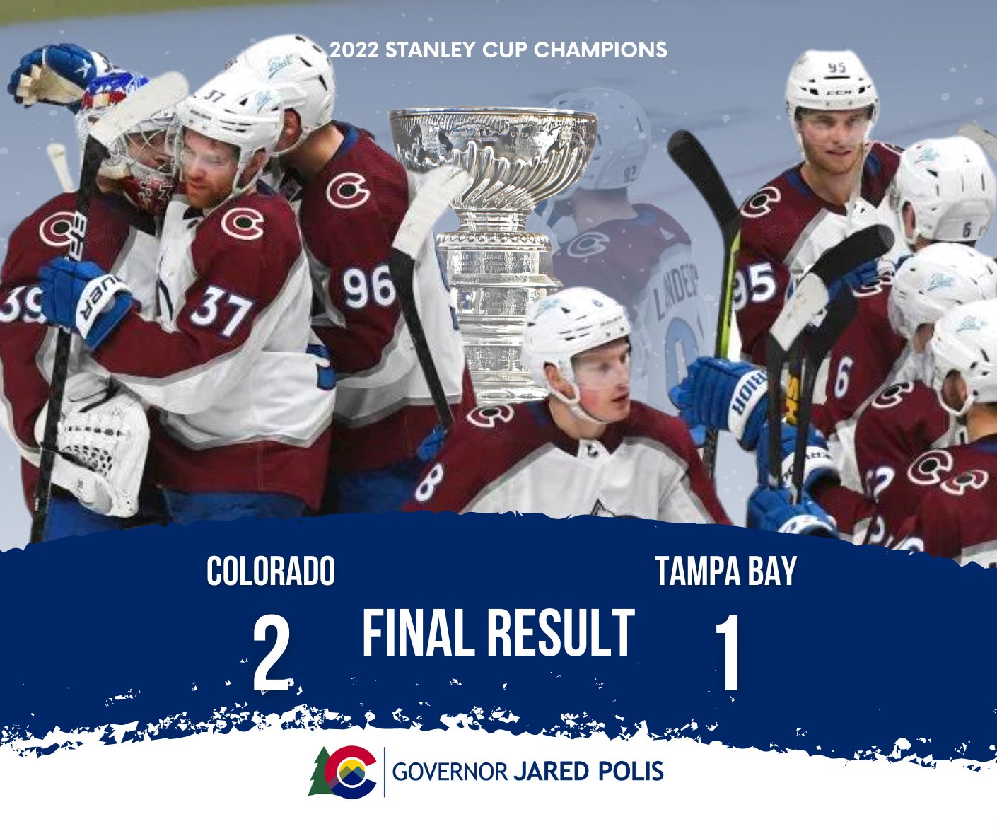 Governor Jared Polis on X: Congratulations to our @Avalanche for clinching  the Stanley Cup Playoffs. Let's go, Avs!  / X