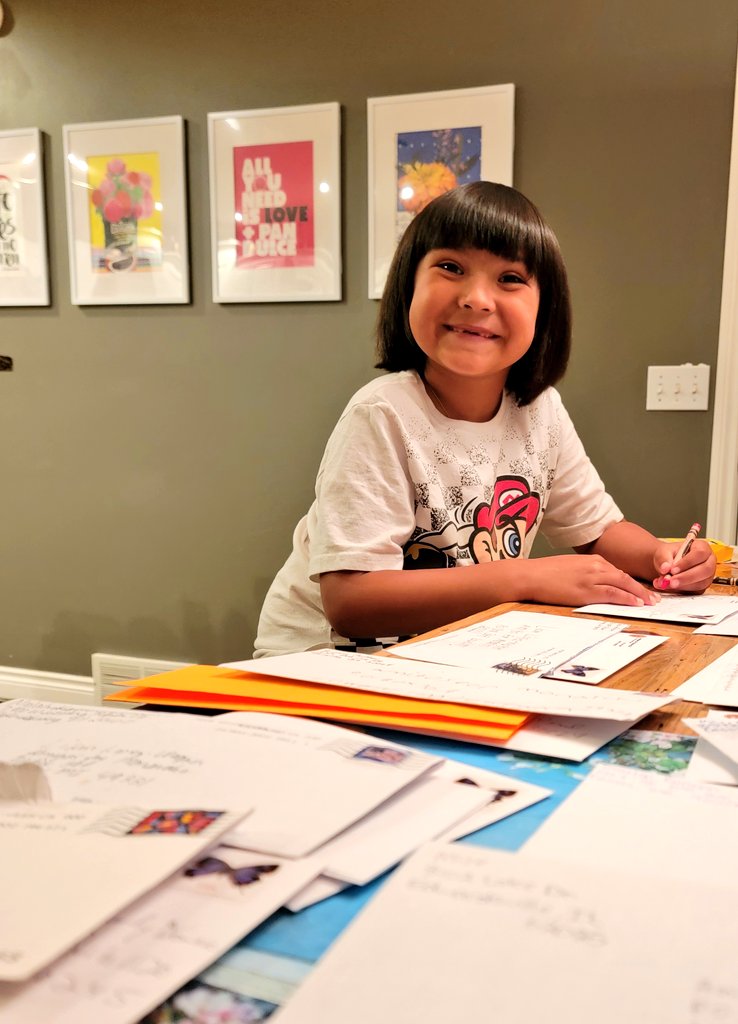 🚨Happy heart alert! 🚨 #LiamtheLepidopterist is wrapping this Sunday up by preparing #AmigosForMonarchs seed kits and reading letters along the way. 🧡  #PollinatorWeek2022 may be over, but there's so much work ahead to #SavetheMonarchs. #semillitasoutdoors