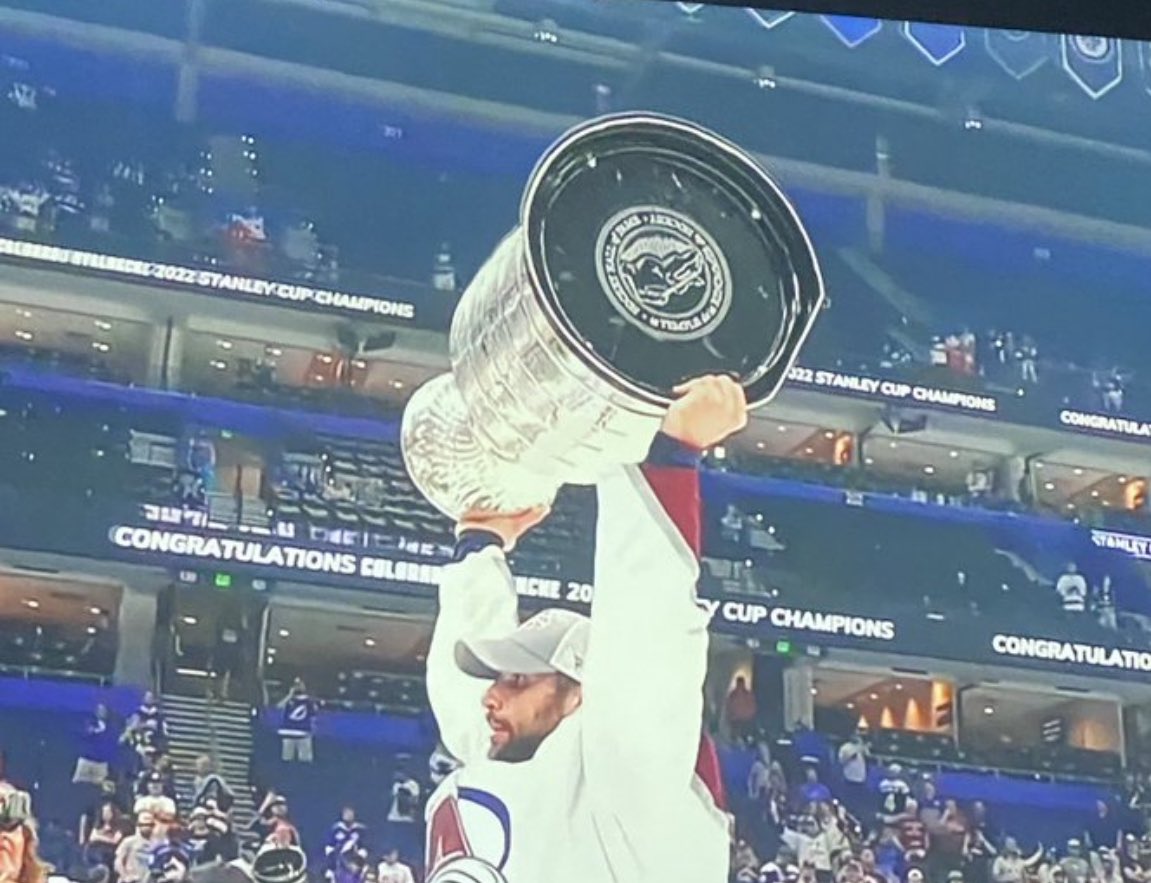 Avs have already dented the cup. Going to be a long party! I will be up all night #GoAvsGo #StanleyCup <a href="/1043TheFan/">Follow us at @DenverSportsCom!</a>