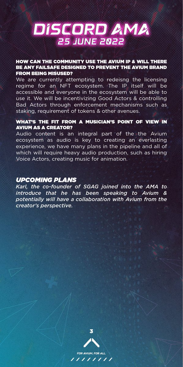 AviumWorld's tweet photo. Taking in all the hard questions asked by our community every single AMA we host.

Deploying full transparency to everything we do.

We are not one to shy away from hard questions

Join us in our future AMAs and get to know the team

RT + Like + Tag
For Avium, For All https://t.co/UMtsjH6Cyz