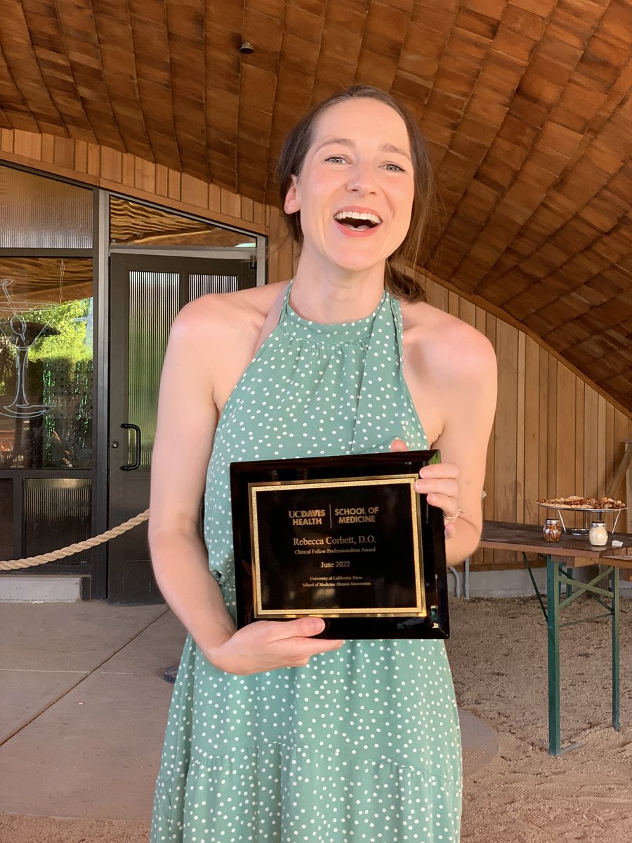 UCDavisPCCM's tweet image. Truly no fellow more deserving of the @UCDavisMed Professionalism Award than Becky Corbett