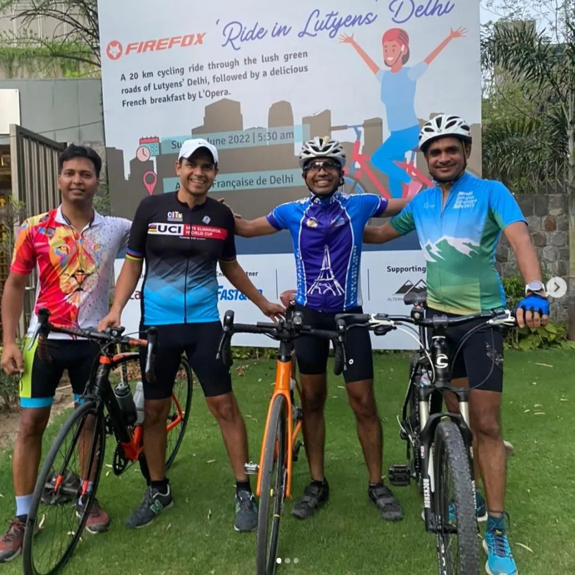 EdifySports's tweet photo. @EdifySports “Ride as much or as little, as long or as short as you feel. But ride”

Thanks @alliancefrdelhi for being the association partner and helping in making this event a success.✨
.
#FirefoxBikes#FastandUpRiders #calibarprotein #RidewithEdify #AllianceFrancaiseDeDelhi https://t.co/VMGXQUFdzi