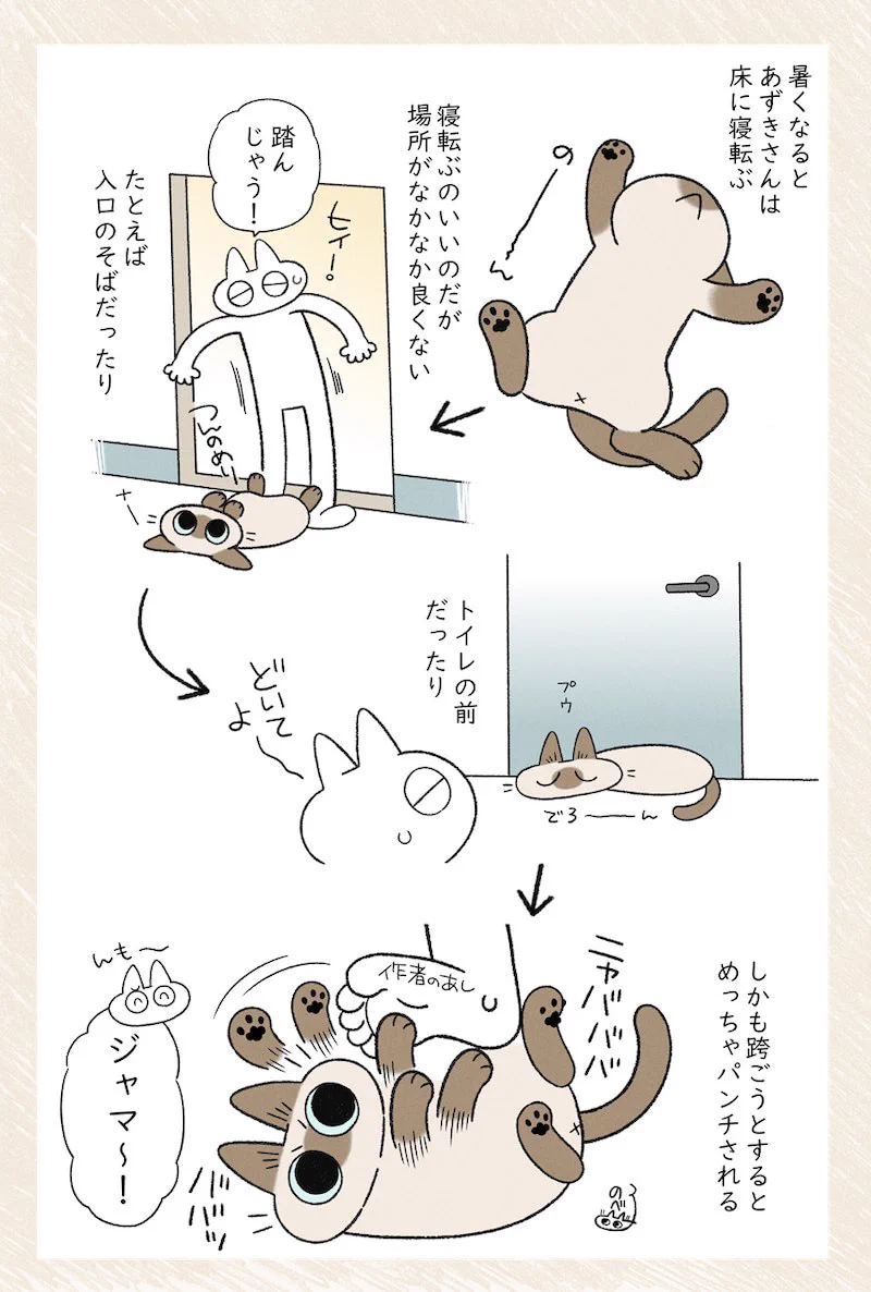とっても可愛くて癒される！暑くなると床の上に寝転ぶという猫のお話！