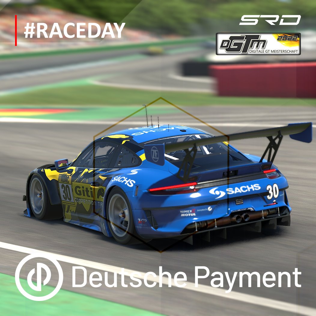 +++ Deutsche Payment | DGTM 2022 +++

🏁  Today’s the day! 🏁 Round 04 – Silverstone Grand-Prix 🏁

Die Renn-Action können Fans wie gewohnt live ab 20:10 Uhr auf YouTube, Facebook oder Twitch verfolgen.

➡ YouTube SRD: youtu.be/UTMogyUKh28 
➡ Twitch: twitch.tv/simracingdeuts…