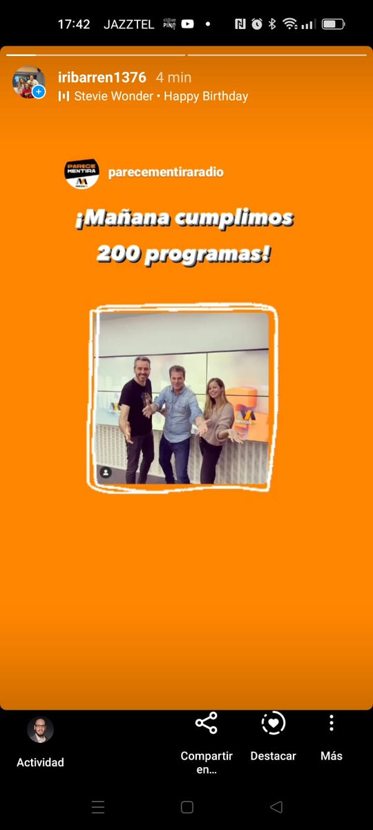 ¡Felicidades por esos 200 programas, @parece_mentiraa ! 