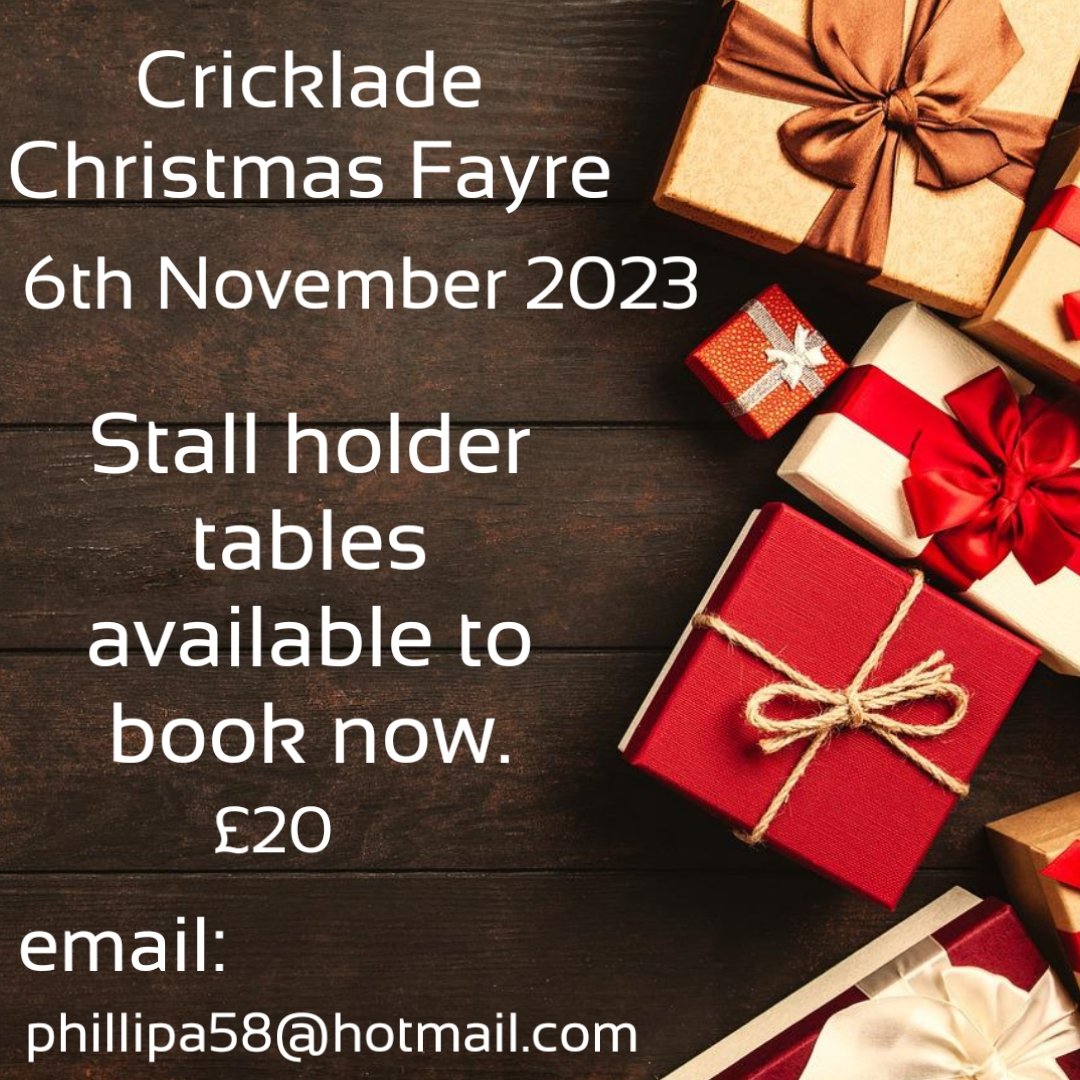 Taking bookings for stall holders via email. #Christmas #stallholders #cricklade