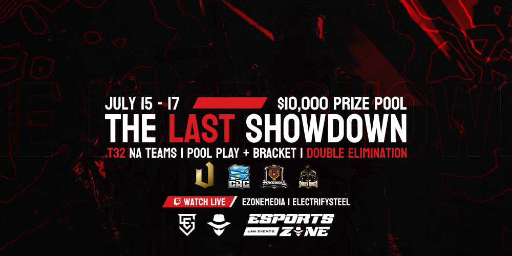 ⚔️CODAgent x <a href="/ElectrifySteel/">Electrify Steel</a> $10K AM FINALS⚔️

✅32 TEAMS

👏24 AUTO QUALIFY (BASED ON PPS)
🔥8 TEAMS FROM LCQ

🏆$8K GTD PRIZE

📅Fri July 15 (LCQ) - July 17

🕹️32 TEAM POOL PLAY INTO 24 TEAM BRACKET

💰Auto Qual: $20 / Player
💰LCQ: $15 / Player

👇SIGNUP + GO FUND ME BELOW!