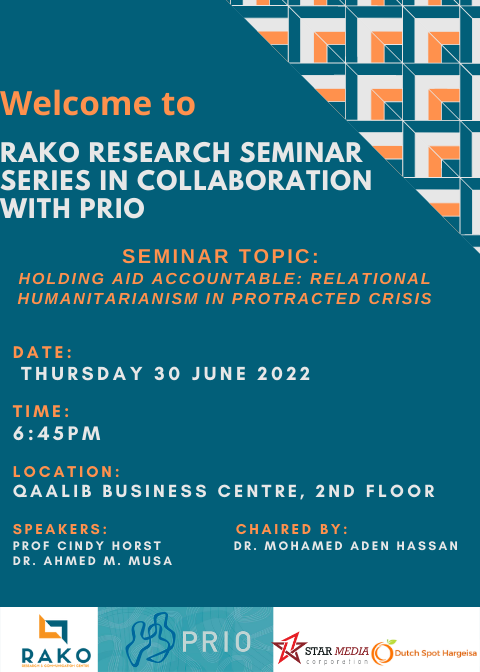 rakorcc's tweet photo. We are excited to have Prof Cindy Horst and Dr. Ahmed M. Musa presenting in our next Rako Research Seminars. https://t.co/Hj0gRJu2Nh