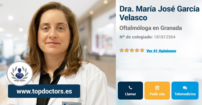 TopDoctors_es's tweet photo. ℹ 9 de cada 10 pacientes encuentra en Top Doctors al experto más adecuado para su caso.

¿Eres de Granada? La Dr. María José García de @AnchaClinica es una referente en Oftalmología.

🌐 Pide cita de forma presencial o por Telemedicina con ella aquí: https://t.co/g4mnWsWTVt https://t.co/hvdh6h3T4u
