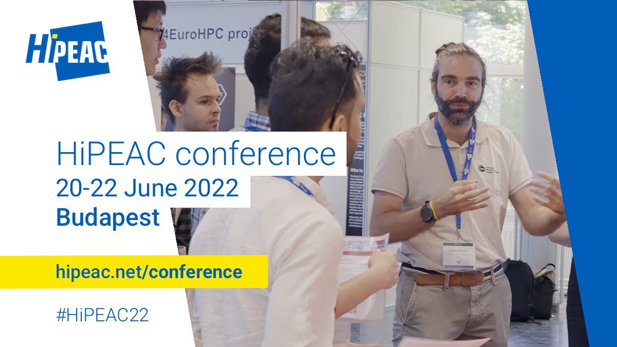 hipeac's tweet photo. Day 2 at #HiPEAC22 was all about bringing students and industry together. Watch this video for a glimpse of how the unique chemistry at HiPEAC events contributes towards #DeepTech #innovation
📺 https://t.co/Yx8VdXx9j7 https://t.co/n2wa0wh3vV