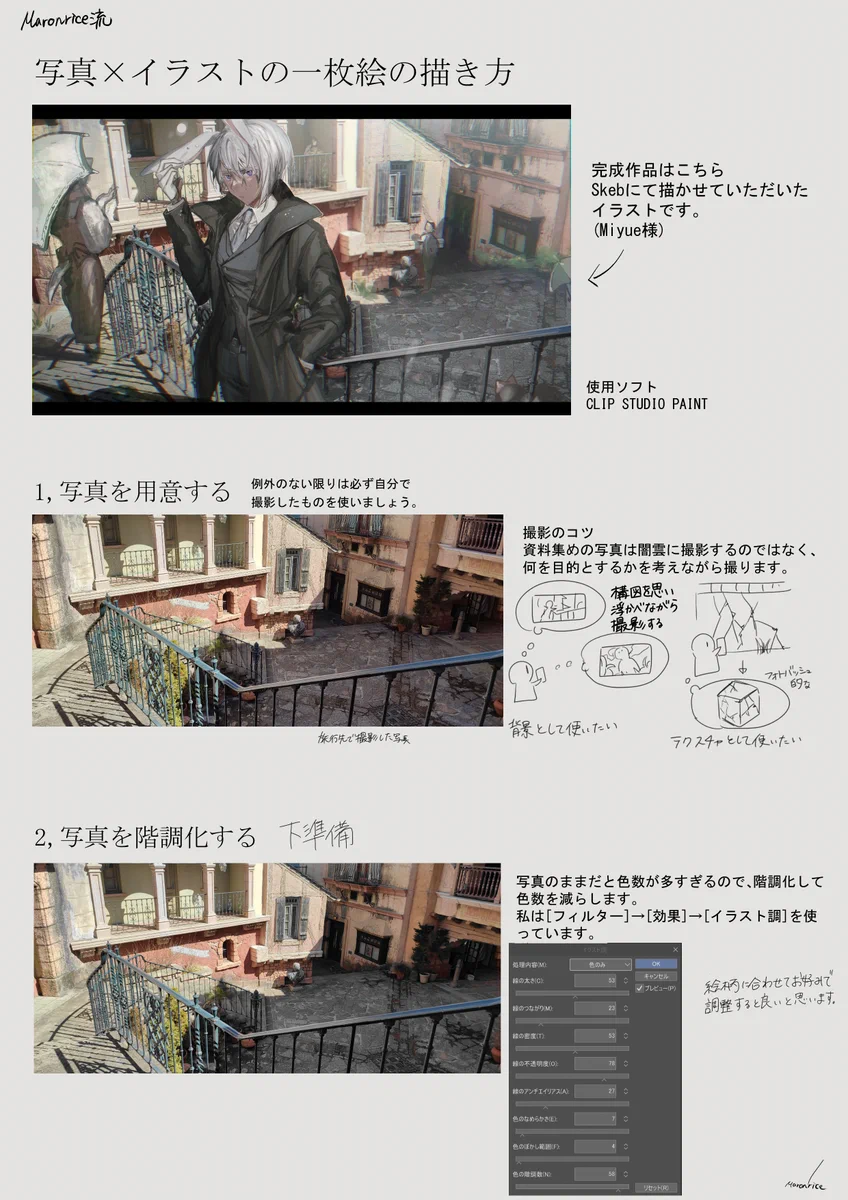 写真 に イラスト を 描く