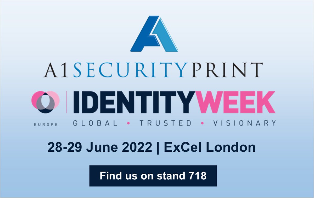 A1 Security Print (@a1securityprint) on Twitter photo Tomorrow, the A1SP team will be at <a href="/ExCeLLondon/">Excel London</a> for <a href="/IdentityWeek_ID/">Identity Week</a> 2022!
Be sure to visit us on stand 718, and find out why A1SP has been leading the way in #security print for over 40 years.
See you there!
#idweek2022 #events #London Tomorrow, the A1SP team will be at <a href="/ExCeLLondon/">Excel London</a> for <a href="/IdentityWeek_ID/">Identity Week</a> 2022!
Be sure to visit us on stand 718, and find out why A1SP has been leading the way in #security print for over 40 years.
See you there!
#idweek2022 #events #London