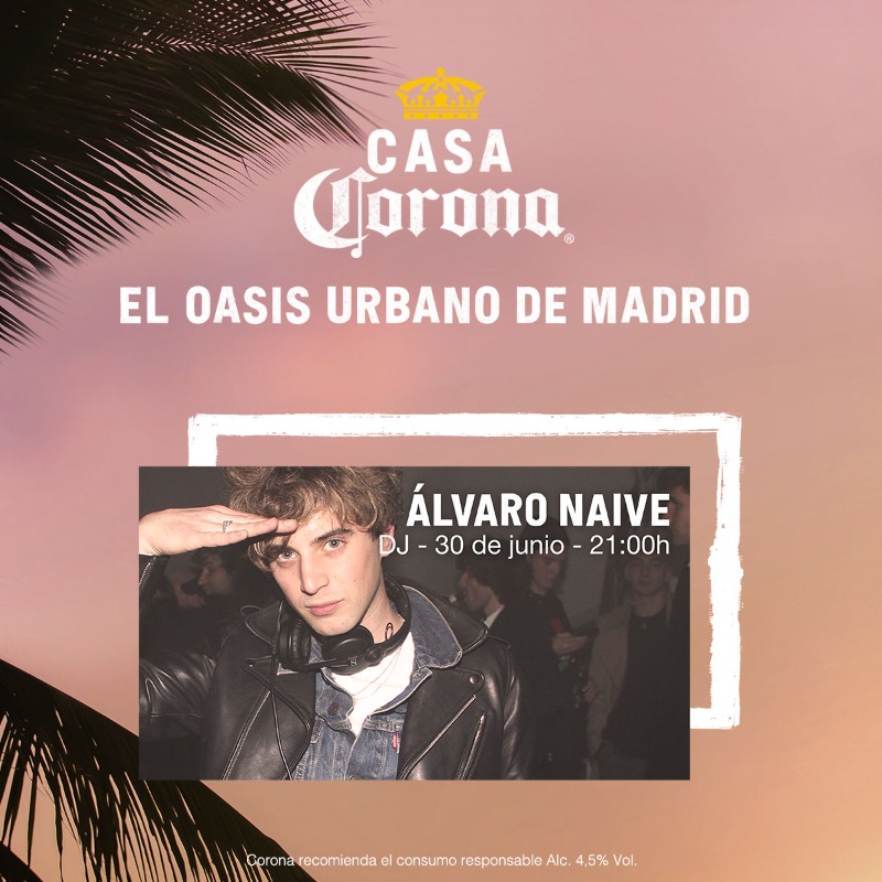 corona_spain's tweet photo. #CasaCorona es sinónimo de tardeo 🌅, música, amigos, naturaleza y desconexión, y todo eso lo tienes en los planes de esta semana. 📅 Ven y descubre el oasis urbano de Madrid... 🍻💚 
#TWOEX, @ALVARONAIVE y #BeWaterFlores. 🥰