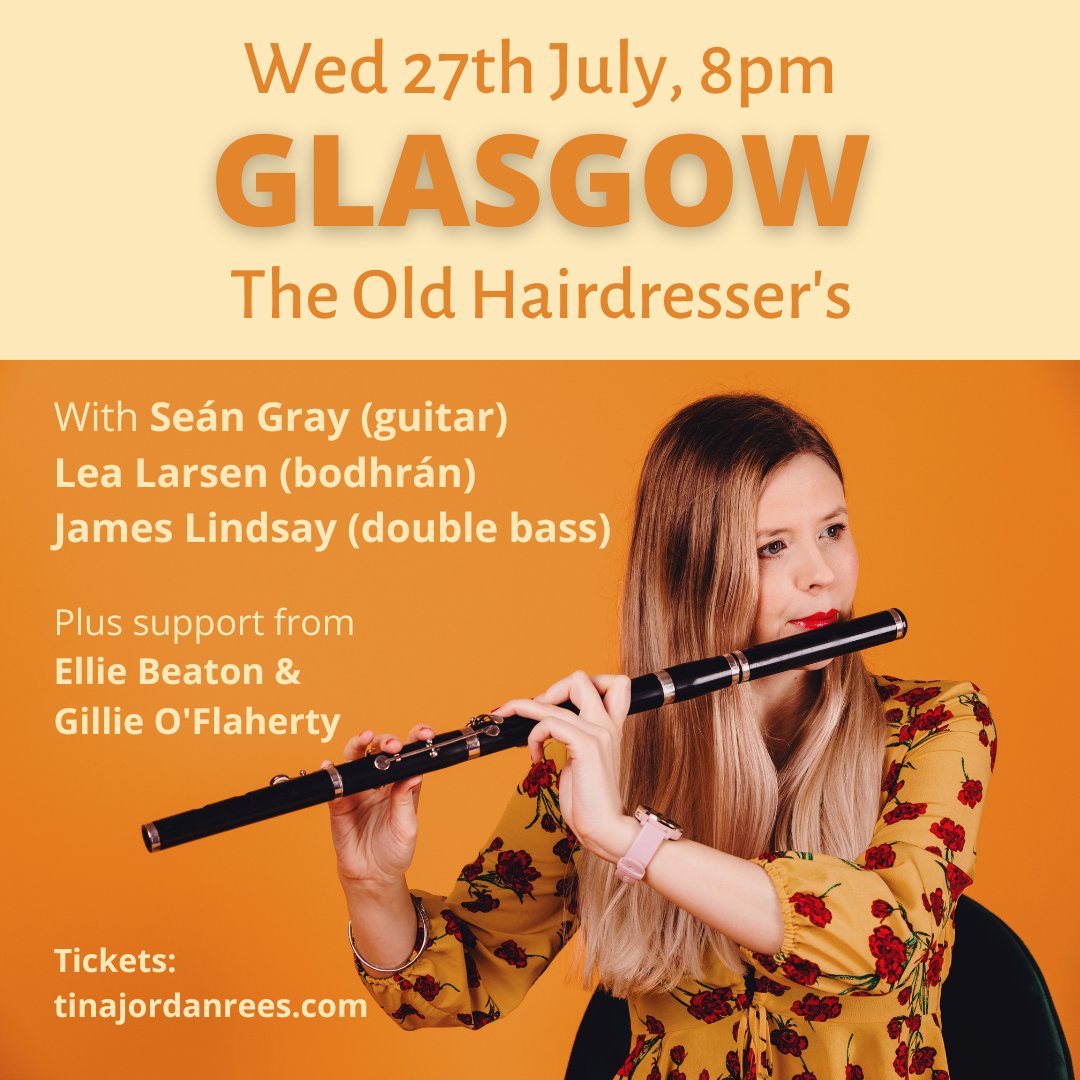 🎶🧡 Super excited to launch my album, 'Beatha' next month in Glasgow @OldHairdressers! Come and enjoy a great night of live music starting with a set from the fantastic @elliesbeaton & Gillie O'Flaherty. Book your tickets now: eventbrite.co.uk/e/tina-jordan-…