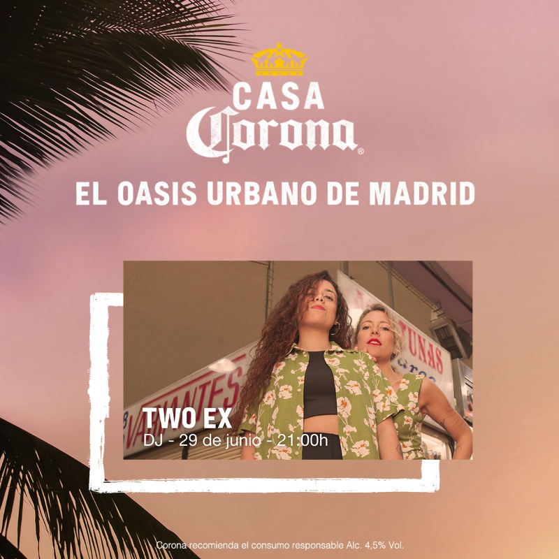 corona_spain's tweet photo. #CasaCorona es sinónimo de tardeo 🌅, música, amigos, naturaleza y desconexión, y todo eso lo tienes en los planes de esta semana. 📅 Ven y descubre el oasis urbano de Madrid... 🍻💚 
#TWOEX, @ALVARONAIVE y #BeWaterFlores. 🥰