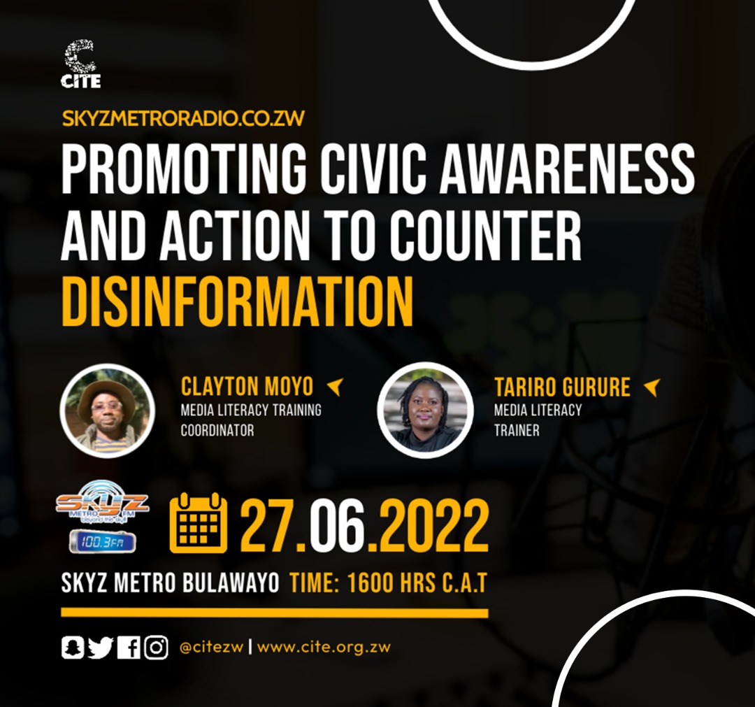 Don't miss the first episode of CITE's new radio show in partnership with @SkyzMetroFM, which focuses on 'Promoting Civic Awareness And Action To Counter Disinformation' today at 4pm !! @IRIglobal @RNamusisi @SivaloDelta @MichelleDuma2 @NguClayton_ @eva_tarie @zenzele #Asakhe