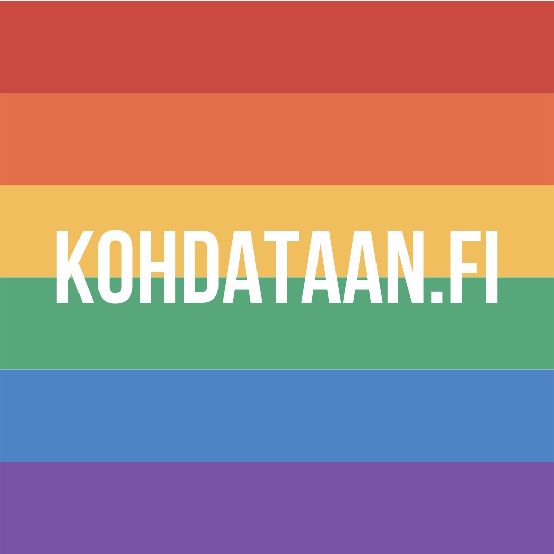kohdataan's tweet photo. Kohdataan-some liputtaa Pride-viikkona! Priden teemana on tänä vuonna Kohtaamisia. Kohdataan-someen ihan jokainen on tervetullut omana itsenään ❤️🧡💛💚💙💜 ☺️👉 https://t.co/47EDu85fjZ #kohdataan #kohdataansome #pride #helsinkipride @helsinkipride @KVLiitto https://t.co/K2G1BuUas0