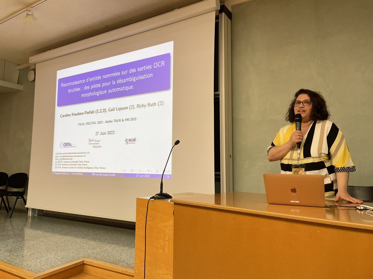 Reconnaissance d'entités nommées sur des sorties OCR bruitées : des pistes pour la désambiguïsation morphologique automatique.
Par Caroline Koudoro-Parfait (@carolineparfai2), Gaël Lejeune (<a href="/run_dimeco/">Gaël Lejeune</a>) et Richy Buth de l’<a href="/Equipe_ObTIC/">ObTIC</a> et <a href="/Sorbonne_Univ_/">Sorbonne Université</a>
hal.archives-ouvertes.fr/hal-03701476