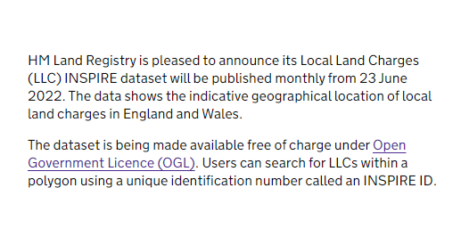 owenboswarva's tweet photo. Local #LandCharges INSPIRE dataset published https://t.co/s8pJxYgAn1 + https://t.co/fnccXVfJys new OGL #opendata from @HMLandRegistry #geospatial #ukhousing #proptech
Only extents with INSPIRE IDs, however. There's a lookup for the actual info https://t.co/aP3P90JMDy (reg req) https://t.co/XcKovbToOa