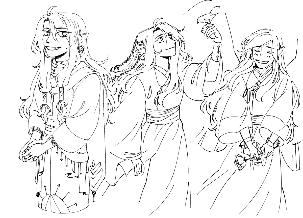 tonight's sketches! been having a few brainworms about han has a priest 