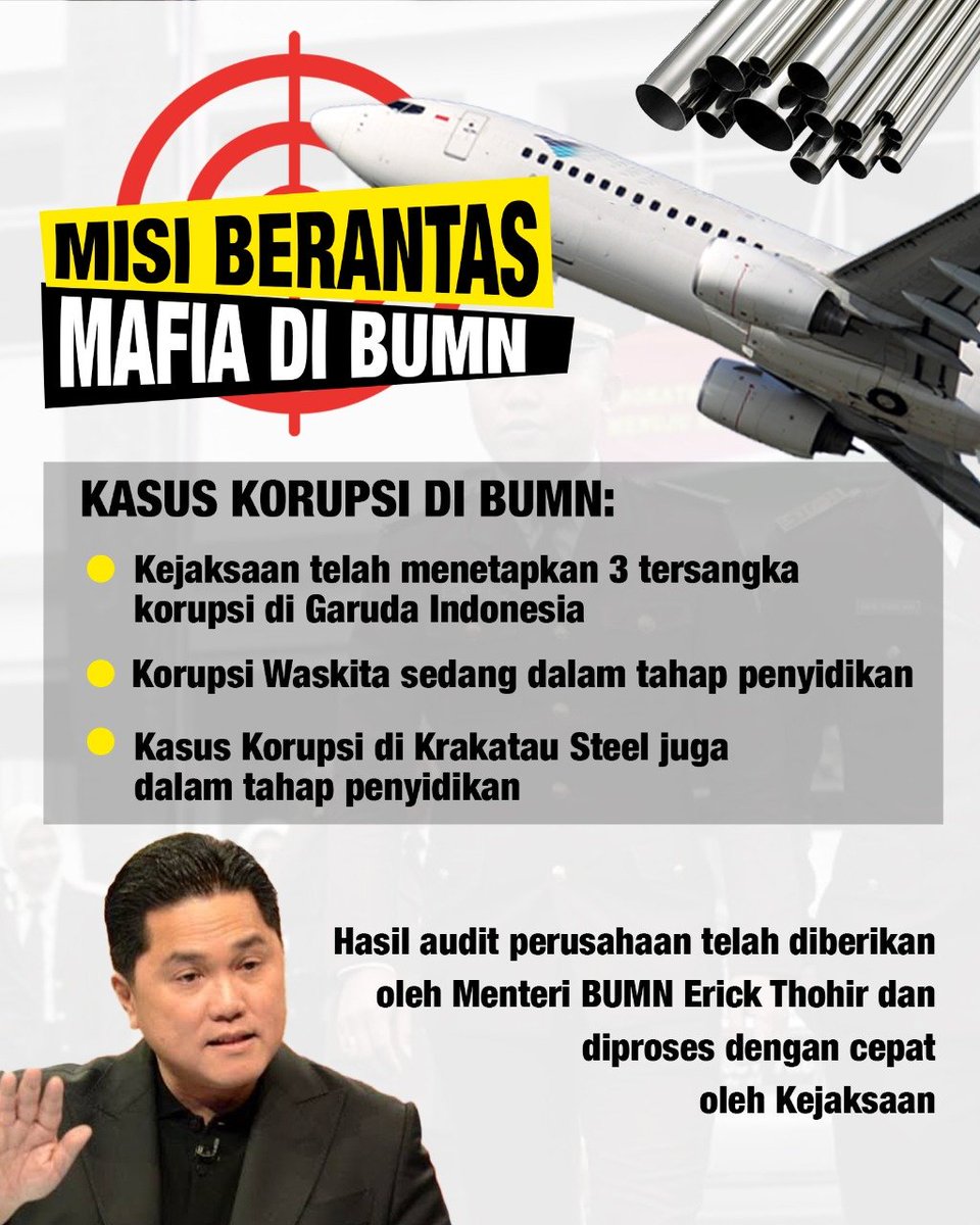 Erick Thohir Salah satu menteri
Terbaik dan berani menyikat mafia mafia di BUMN

 #bersihbersihBUMN