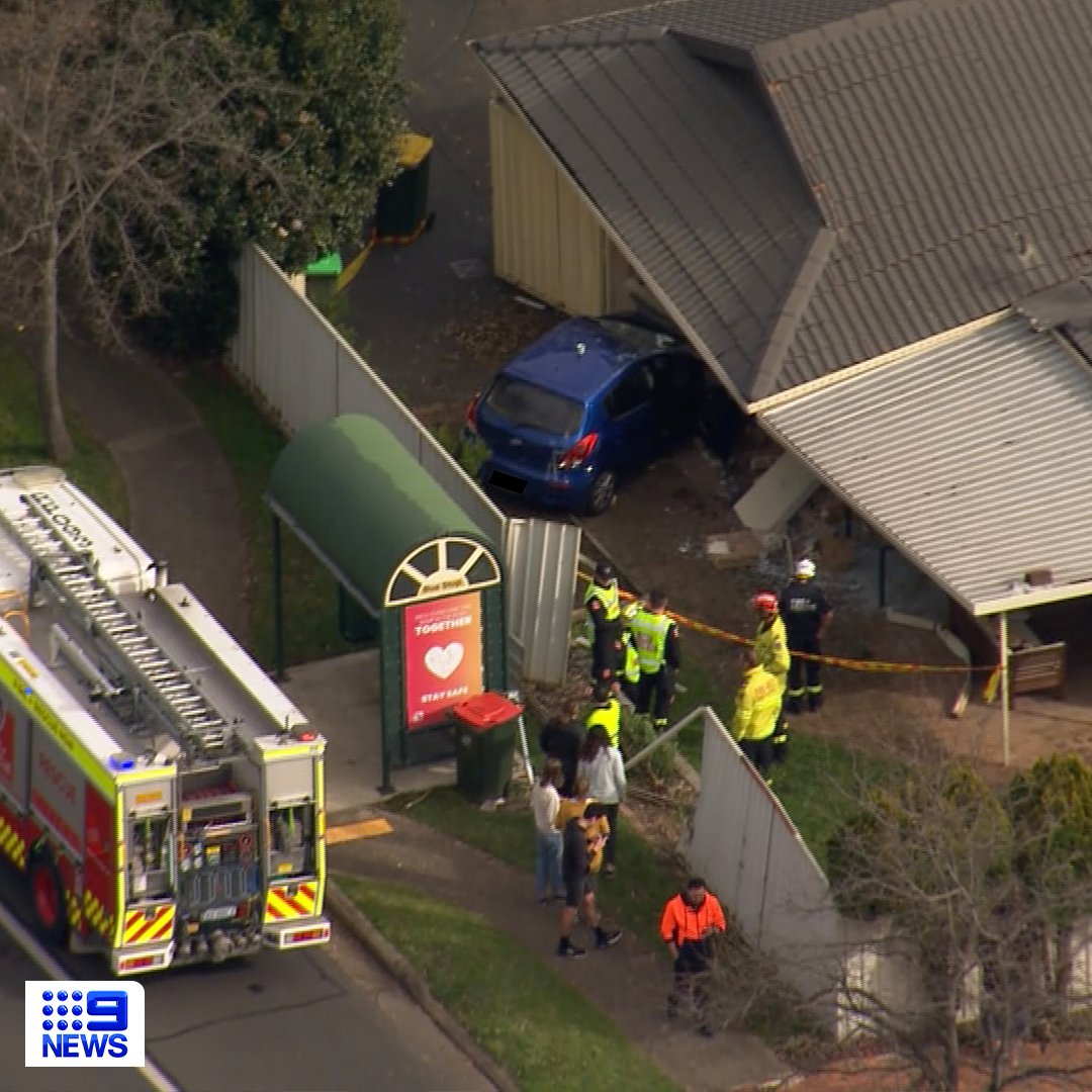 9NewsSyd's tweet photo. Emergency services have responded to an incident at #MtAnnan this afternoon after a car drove into a house.

It's believed an adult and six children were inside the home at the time of the accident.

A woman has since been transported to hospital in a stable condition. #9News https://t.co/N5JBuiuBsr