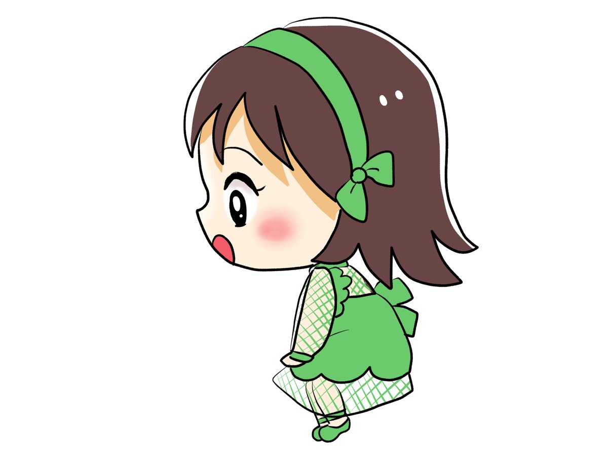 イラストACさん素材ちびモブ会社員、素材分と絵を追加した文字付分、福娘様昔話ネズミの嫁入りラフ 
