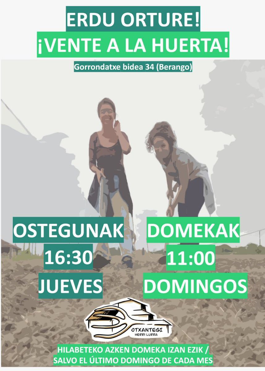 Berangoko ortu komunaletan parte hartu gura duzu?
Hurbildu eguen eta domeketan Otxantegira!