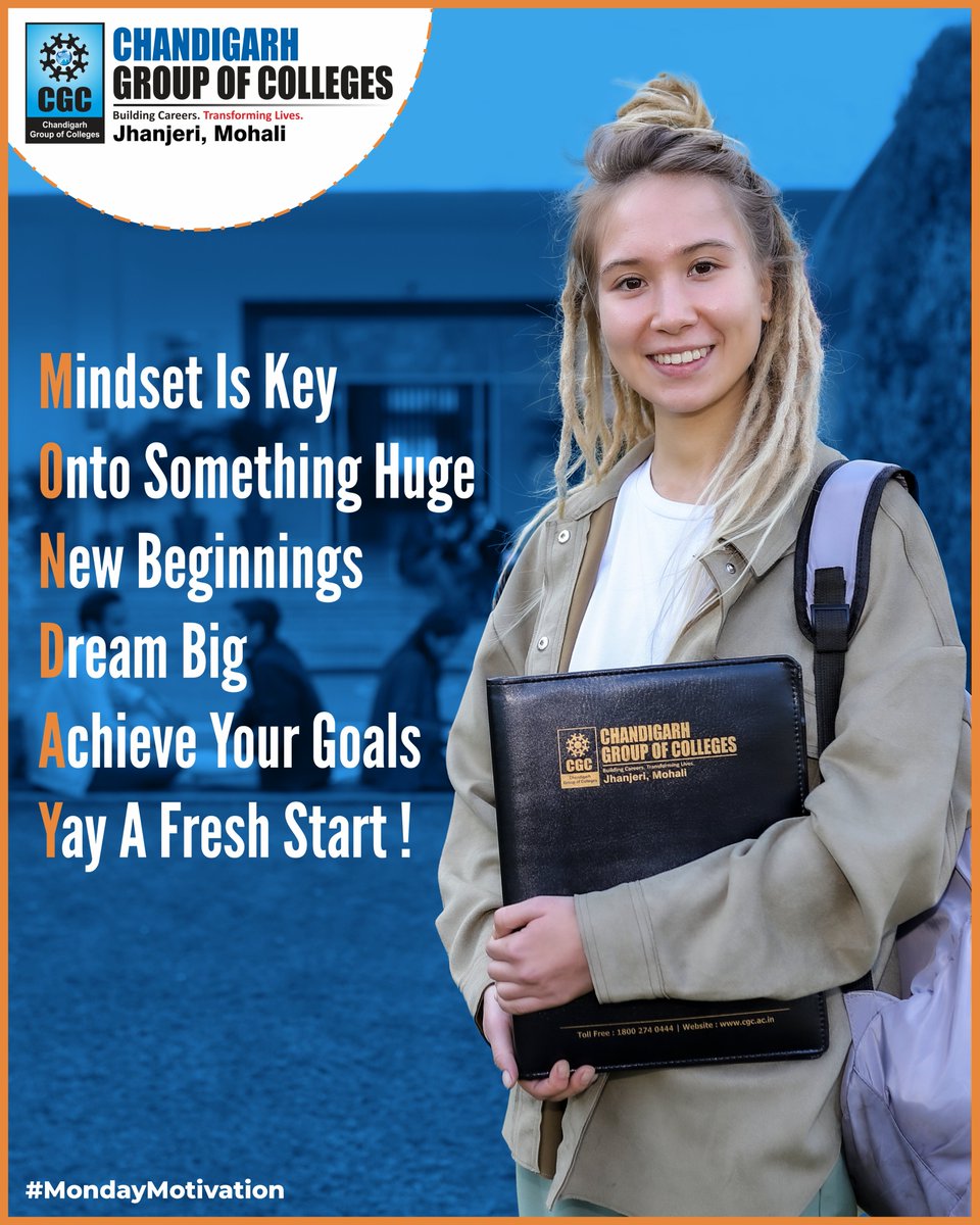 cgcuniversity's tweet photo. New week vibes:
More love, less fear
Strong boundaries, bigger belief
Happy Monday🌸
#cgcj #collegelife #lifeatcgcj #admissionopen #studentlife #collegelife #lifeatcgc #cgcjhanjeri #mondaymotivation #mondaymood #modayvibes https://t.co/lAca5JTMA7