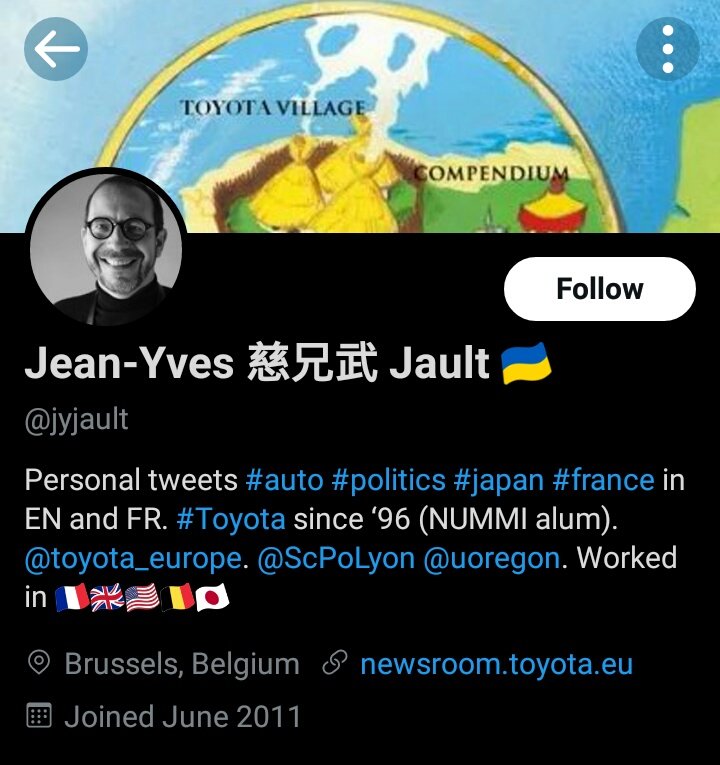 This is a Toyota Europe employee. Publicly saying that Tesla should go bankrupt. 

Toyota is scared of Tesla. And still hasn't been able to bring a single good EV. 

Toyota is ranked 3rd in lobbying against climate policies behind Exxon and Chevron.