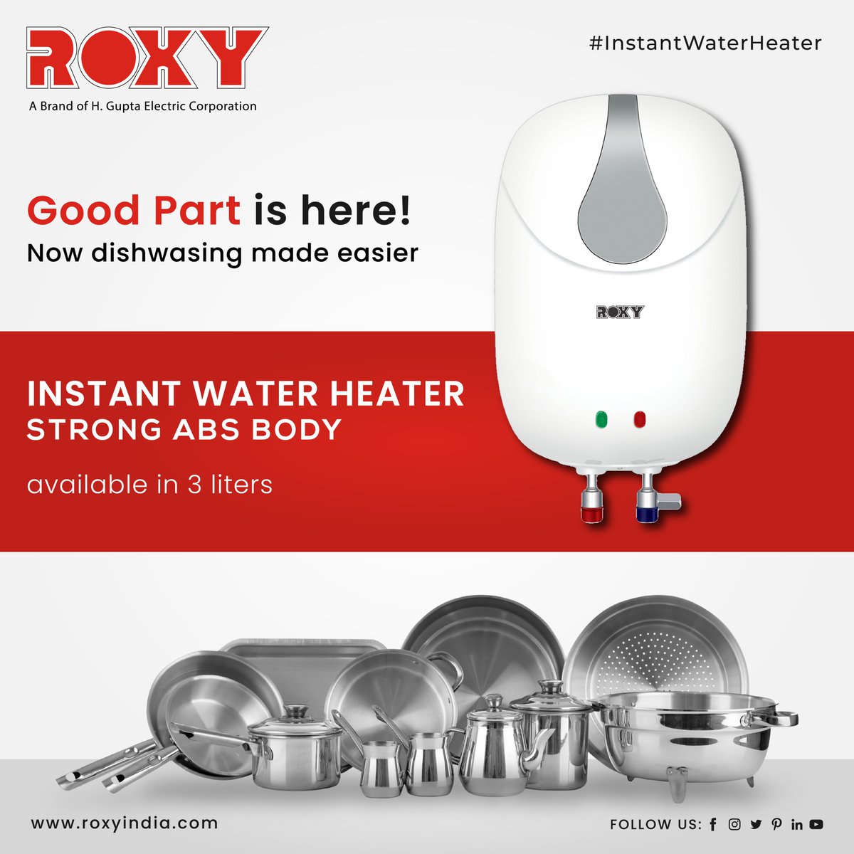 RoxyAppliances's tweet photo. Now Dishwashing is made easy. Be free from the hassles of dishwashing.
Your Roxy kitchen partner will Make your life easy.
For more information about the product visit: https://t.co/MeMegxR0P4
.
.
.
#roxy #instantgeysers #getwintersready #MostTrusted #homeapplainces https://t.co/5Egi7K8pJs