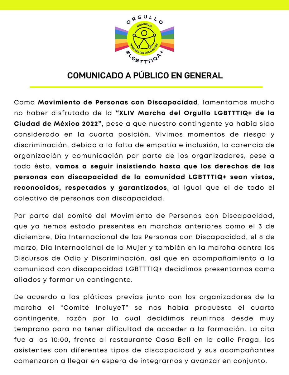 Movimiento de Personas con Discapacidad tweet media