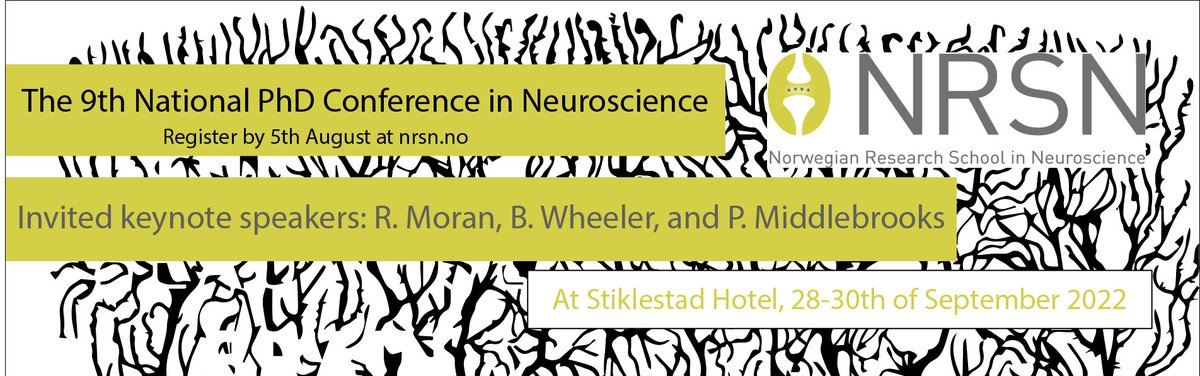 Norwegian Research School in Neuroscience (NRSN) (@nrsneuro) on Twitter photo Spaces are filling up fast 😮 Don't miss the chance to attend this year's PhD conference 🧠(fb.me/e/1e7D8cpt5) <a href="/stiklestad1030/">Stiklestad</a> 
Register now 👉 ntnu.no/machform/view.… 
1/2 Spaces are filling up fast 😮 Don't miss the chance to attend this year's PhD conference 🧠(fb.me/e/1e7D8cpt5) <a href="/stiklestad1030/">Stiklestad</a> 
Register now 👉 ntnu.no/machform/view.… 
1/2