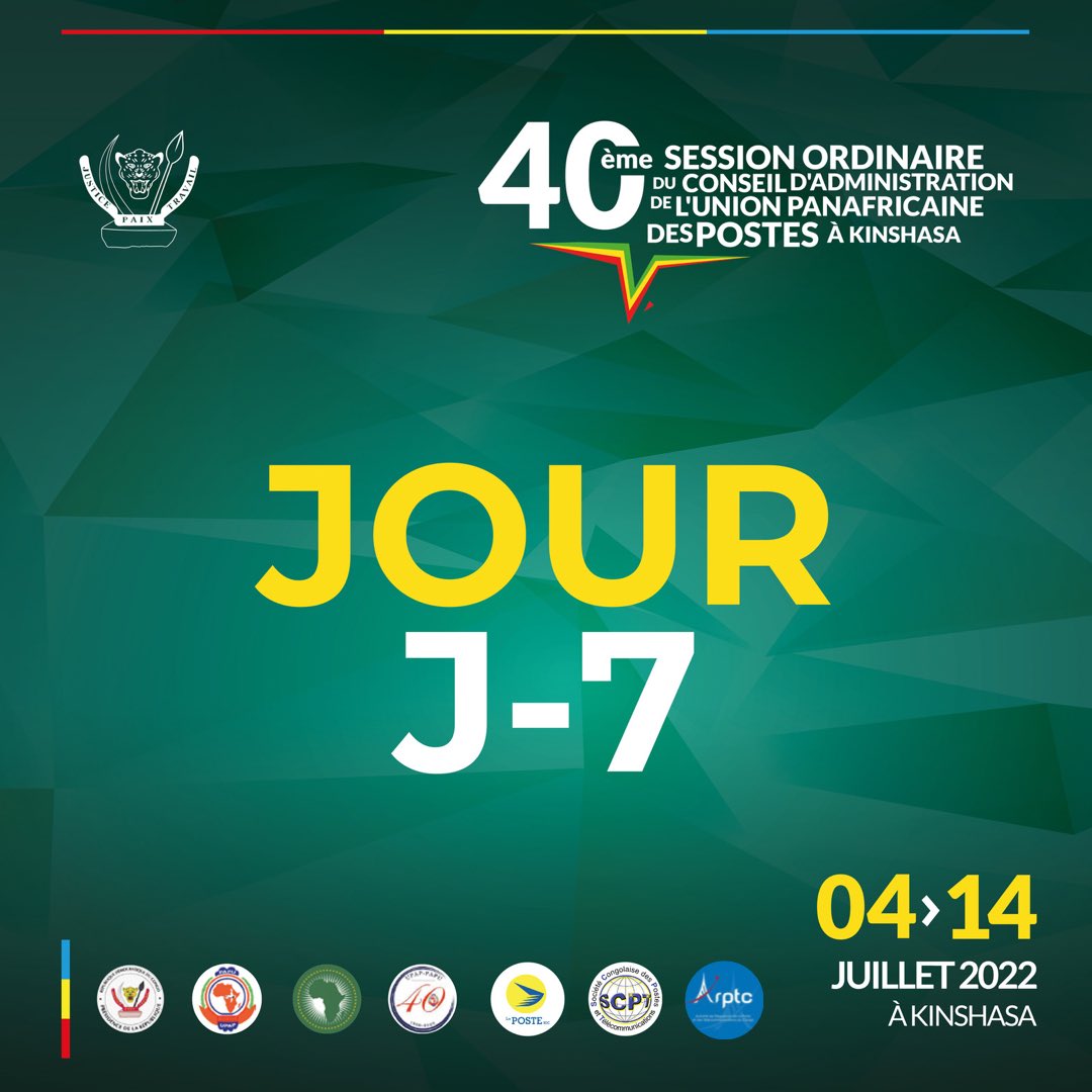 Scptrdc's tweet photo. J-7 #UPAP40 RDC.

Le Ministre des @ptntic , Augustin KIBASSA, acccompagne l'organisation de ce conseils de pieds fermes et  indique que la RDC s’est engagée dans une diplomatie postale en prenant en charge l’organisation du Conseil d’Administration de l’UPAP https://t.co/qOWymZgXZs