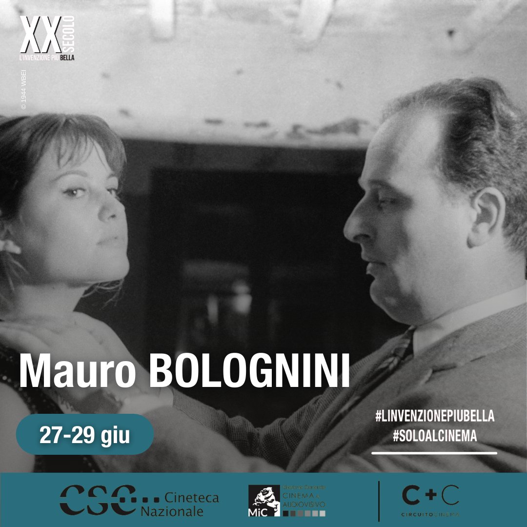 Ultimo protagonista di questa 1a edizione di “XX SECOLO. L’invenzione più bella” è il regista #MauroBolognini, che la Cineteca Nazionale desidera omaggiare dal 27 al 29 giugno con una selezione di 6 pellicole in occasione del centenario della sua nascita: bit.ly/39SxGh0