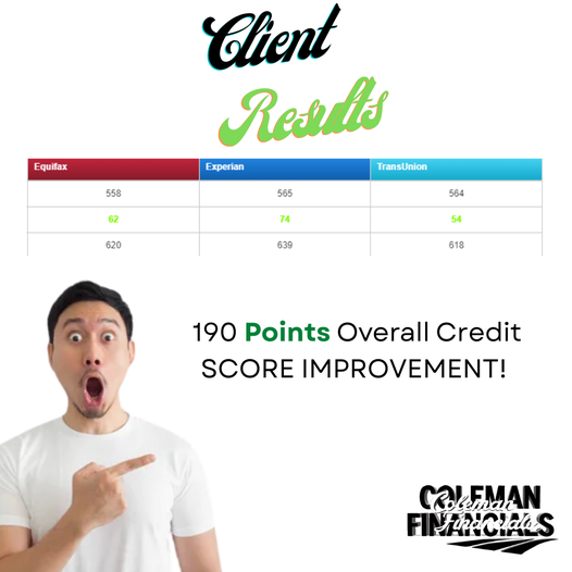 cfinancialsllc's tweet photo. Great results we achieved for our client Naafiah. 190 total points increased. ✔️✔️✔️
For a Free Credit Consultation, book your appointment here https://t.co/YwmcivGeYI
#wefixcredit
#improveyourcreditscore
#creditispower https://t.co/s8R1a5W59e