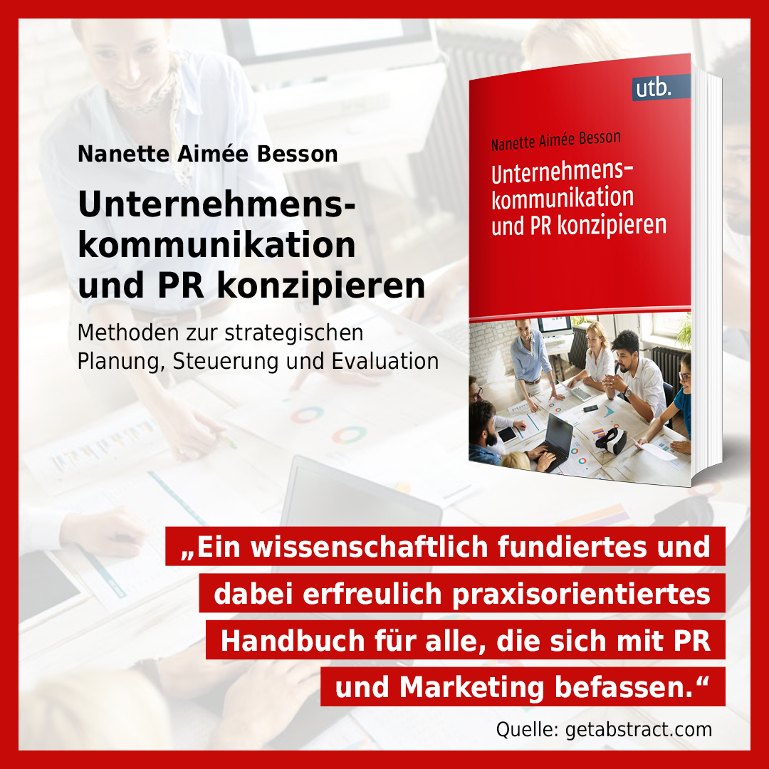 uvk_verlag's tweet photo. Wir freuen uns über diese schöne #Rezension von getAbstract zu unserem Titel "Unternehmenskommunikation und PR konzipieren" von @nanettebesson:
https://t.co/JAUiVgveiX

@utb_verlag_studium #uvkverlag #konzeptionstechnik #Unternehmenskommunikation #vernarrtinwissen https://t.co/2ek1gkCoxS