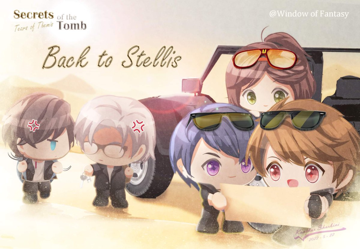 NXX team through  hard time during the event
it's time to back home after holding many wonderful memories 

fan art to capture the end of this lovely event  
you are waiting for them to decide who is gonna drive 

#fanart #tears_of_themis #tot #NXX #otome #kawaii #tearsofthemis 