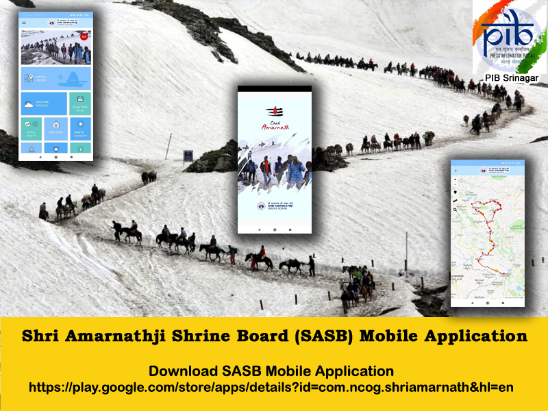 PIBSrinagar's tweet photo. Download Official Mobile Application by @ShriSasb for important information and timely updates about the  #ShriAmarnathjiYatra2022

Link: https://t.co/gSrFO3gPWl https://t.co/sHD2AYcUPH