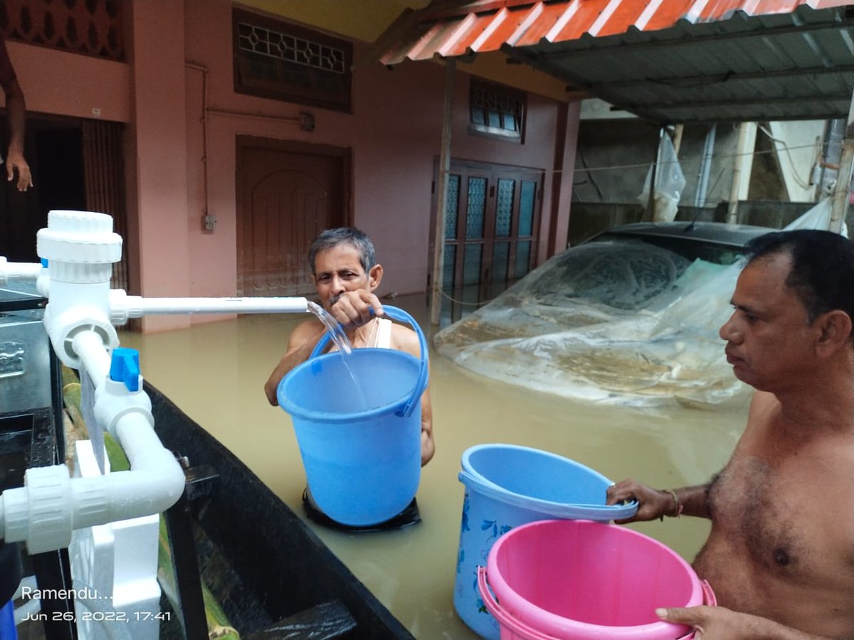 DDMA, UNICEF and Oxfam have innovated boat-mounted water treatment units to provide life-saving water to the people in need within Silchar &amp; its peripheral areas.

#ASDMA #assamflood #assam #UNICEF #DDAM #silcharflood