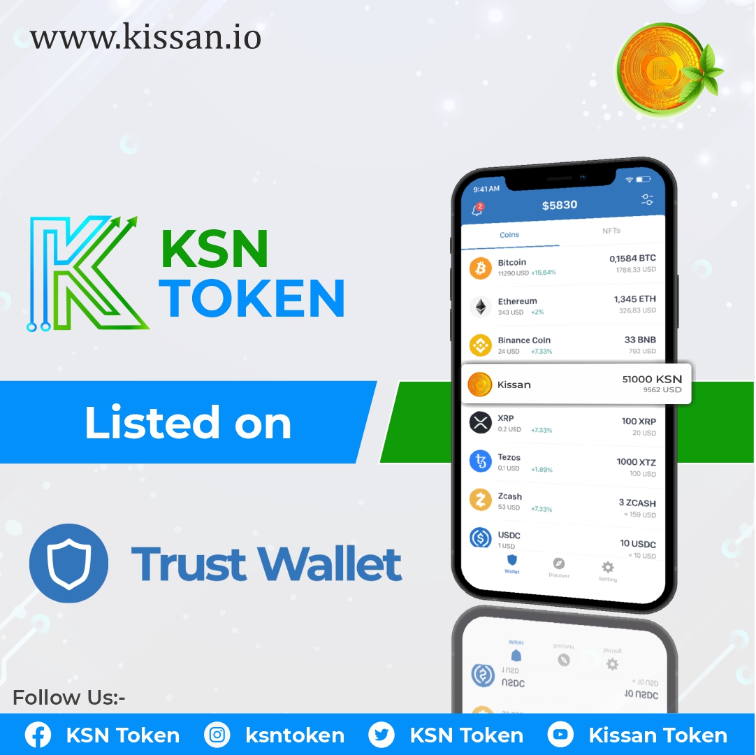 ksntoken's tweet photo. Kissan is the most trusted crypto platform to trade on. Kissan is listed on various trusted platforms such as Trust Wallet.
#binance #vindax #sunswap #crypto #cryptoexchange #blockchain #trading #KSN #KSNcoin #money #finance #ksnapp #kissancoin  
https://t.co/CVpSqXhEEU https://t.co/QrefvTC7lc