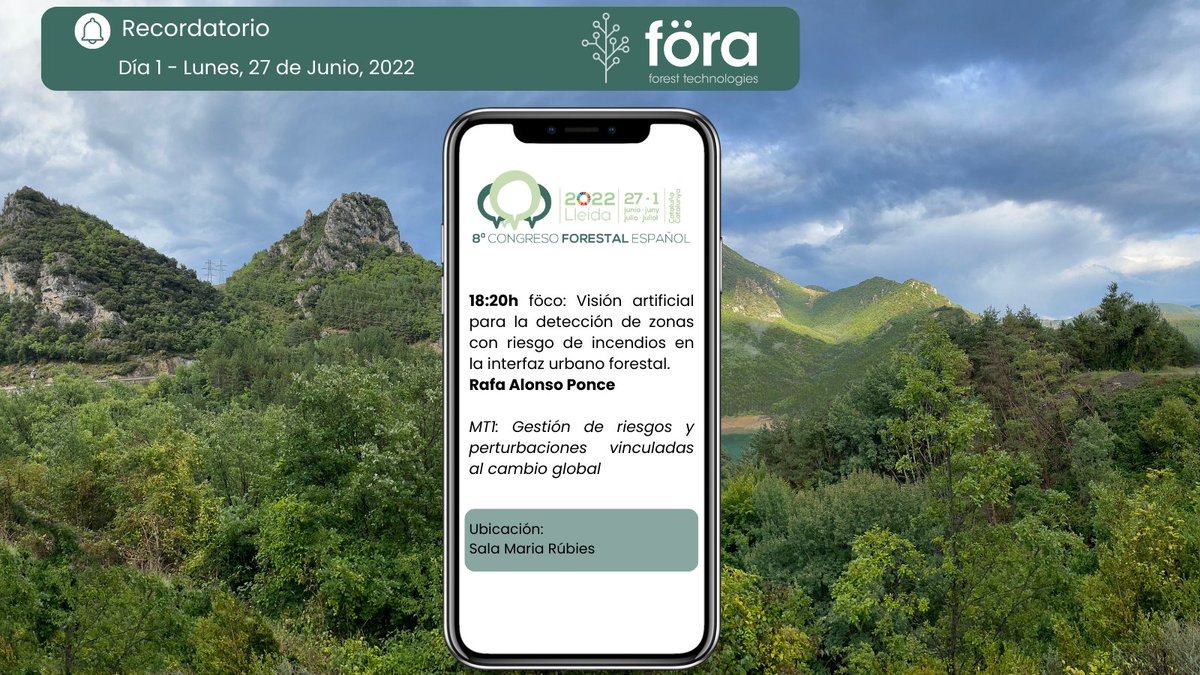 foraforestech's tweet photo. Día 1 - #8CFE 🌳🌲
Nuestro compañero #RafaAlonso hablará de #föco en la MT1: Gestión de riesgos y perturbaciones vinculadas al cambio global
#somosföra #8CFE #soyforestal @congresoforesta https://t.co/oi40YxxoHr