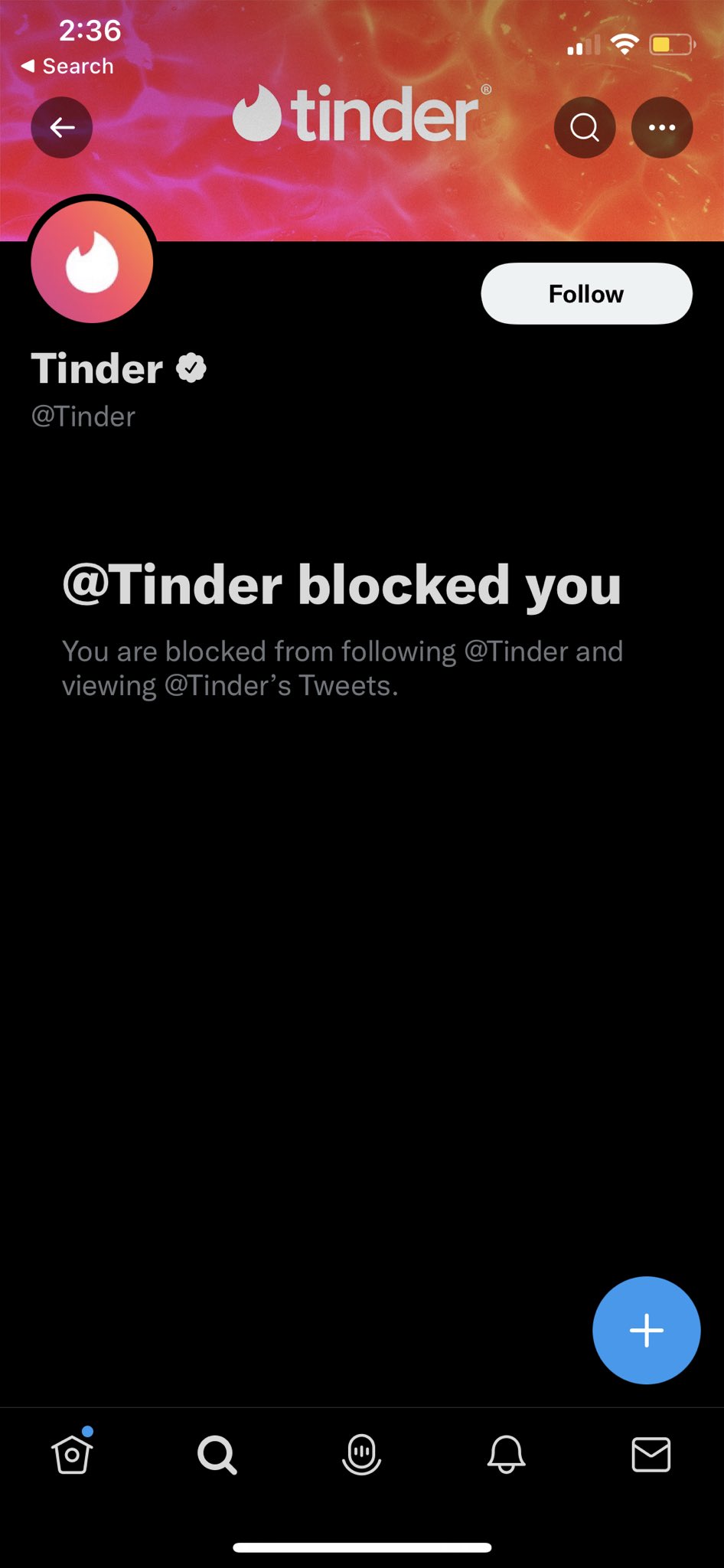 I am blocked at tinder