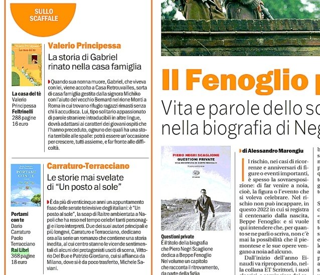 Oggi Sullo scaffale dei libri: 
🫖 La casa del tè, l'esordio commovente di Valerio Principessa <a href="/feltrinellied/">Feltrinelli Editore</a> 
📽️ Portami con te, il romanzo di @UPAS_Rai scritto dagli sceneggiatori Terracciano e Carraturo <a href="/RaiLibri/">RAI LIBRI</a> 

#romanzi #esordi #narrativa #fiction #rai #rassegnastampa